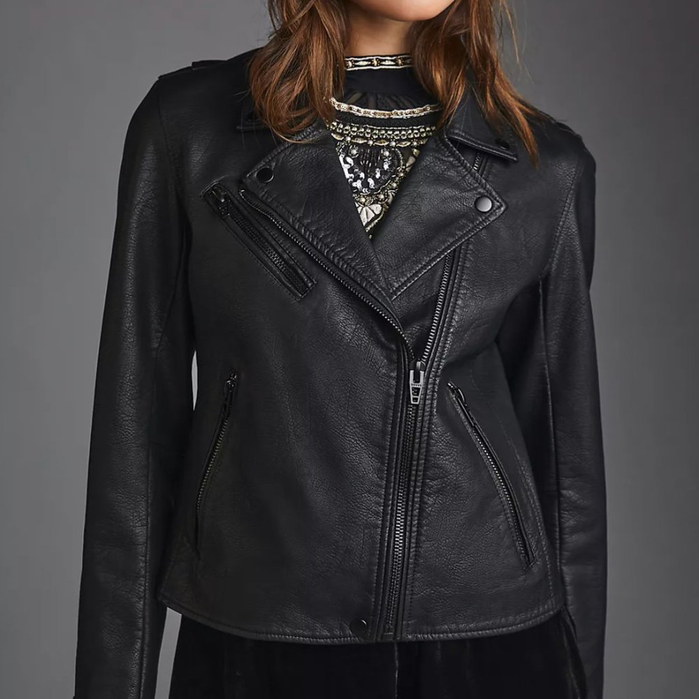 Anthropologie Faux Leather Jacket NWT size small